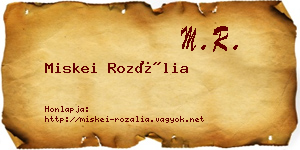 Miskei Rozália névjegykártya